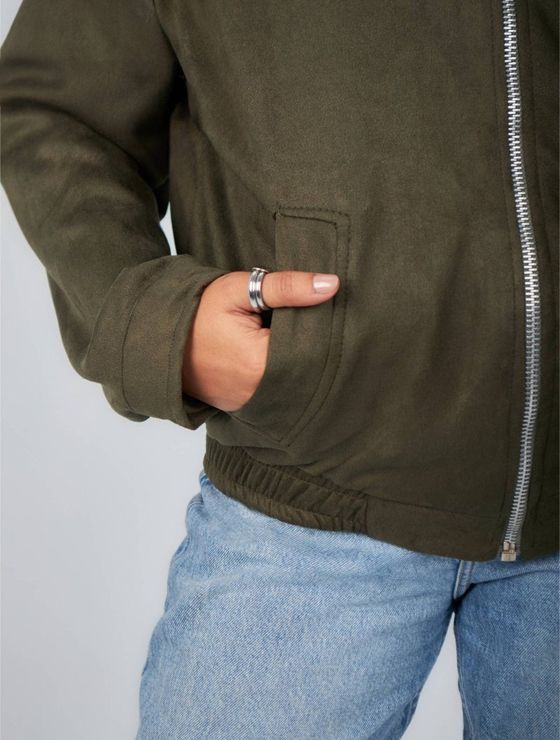 Olive Suede Jacket - Image 3